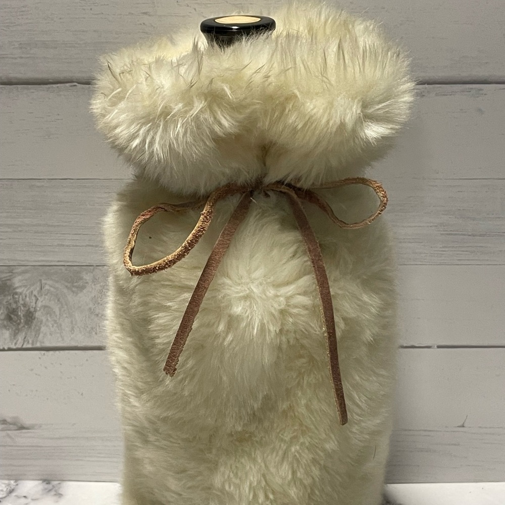 Restoration Hardware Faux Fur Wine Bottle Bag